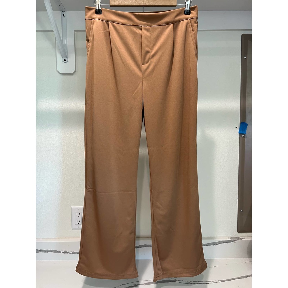 NWOT Women's Brown Dress Pants Polyester‎ Size XXL 25" inseam, stretchy waist